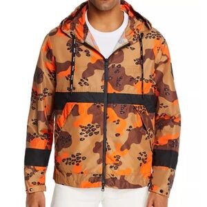 Moncler Men's Orange and Brown Camouflage Windbreaker